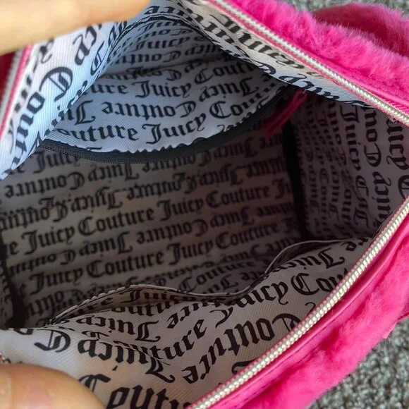 Y2K Juicy Couture Pink Faux Fur Shoulder Bag Coquette Fuzzy Girlhoodcore Cutesy - Picture 4 of 8